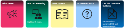 Image of pages menu on eLearning dashboard
